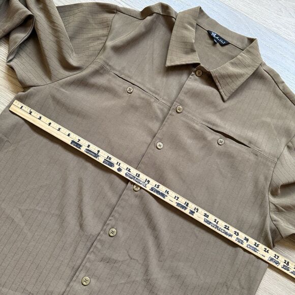 Vintage Maltos Shirt Men XXL Brown Retro Polyester Heavy - Picture 3 of 9